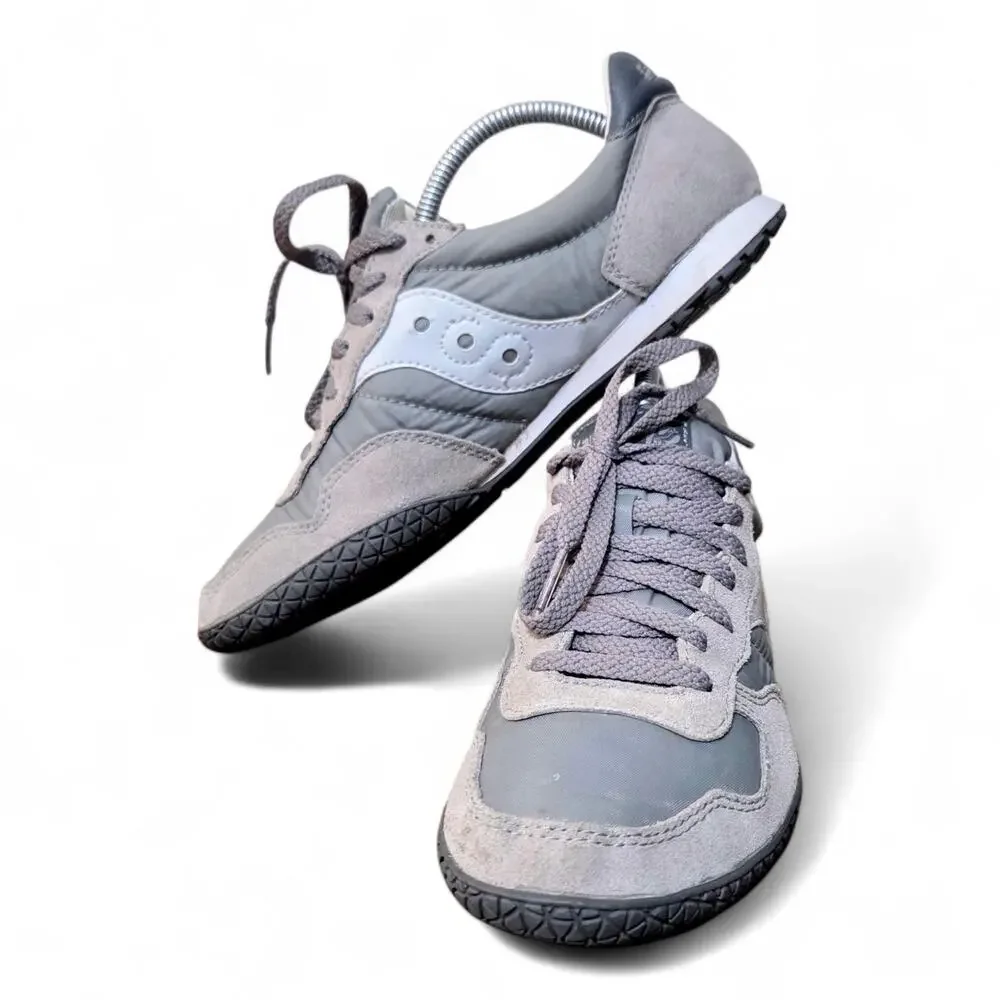 Saucony Bullet Grey White 2943-52 Men Size 7 Low Top Track Retro Shoes Sneakers - Picture 3 of 9